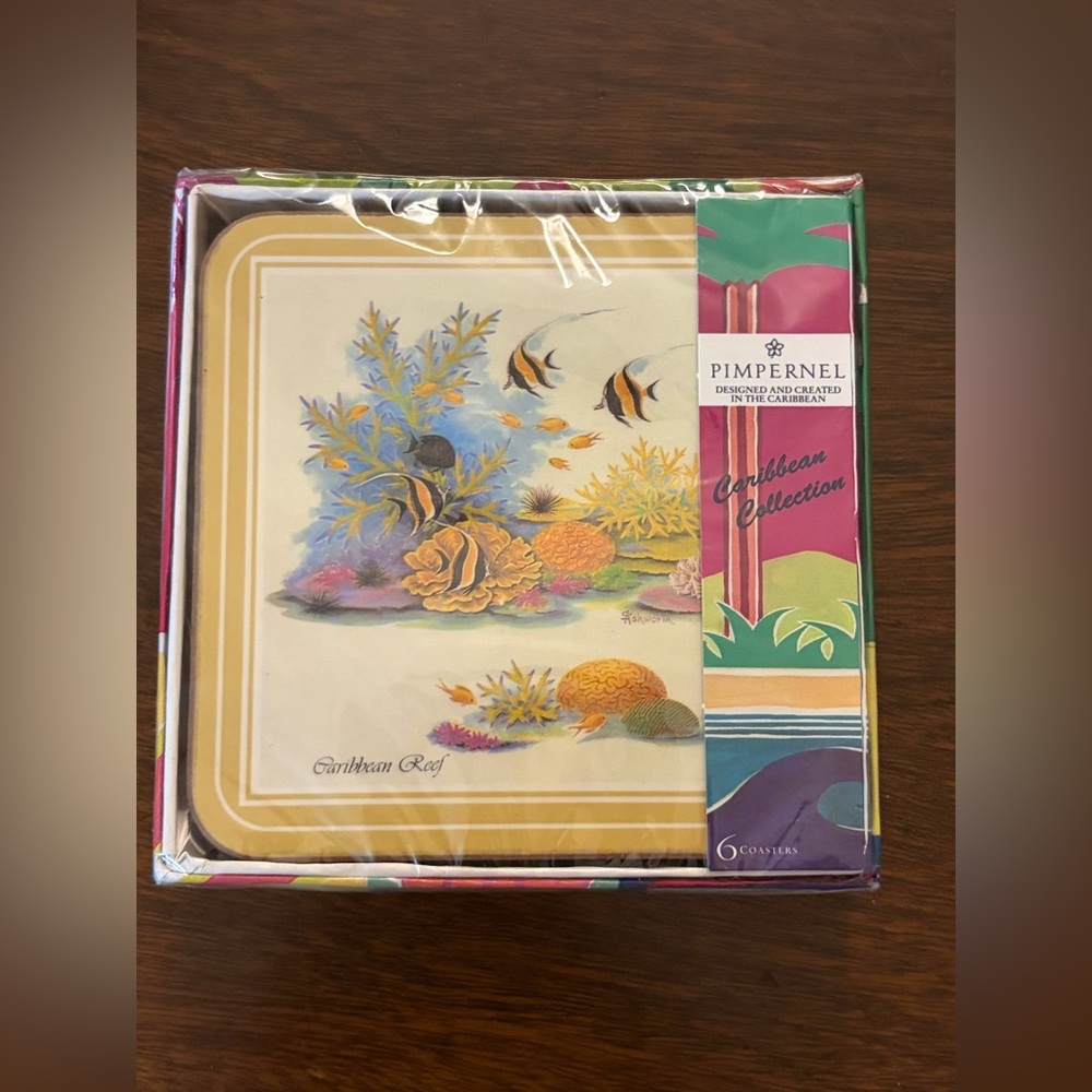 NWT Pimpernel Caribbean Collection Drink Coasters Beverage Coasters Barware
